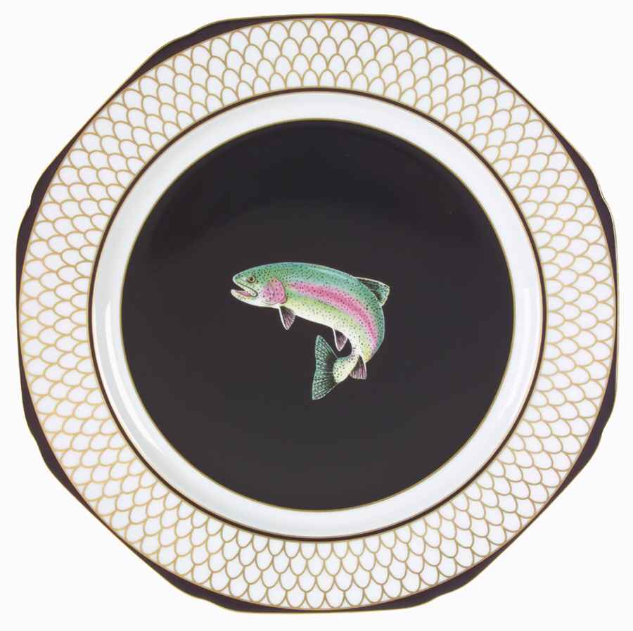 Trout of American Waters Dinner Plate by Lynn Chase-1