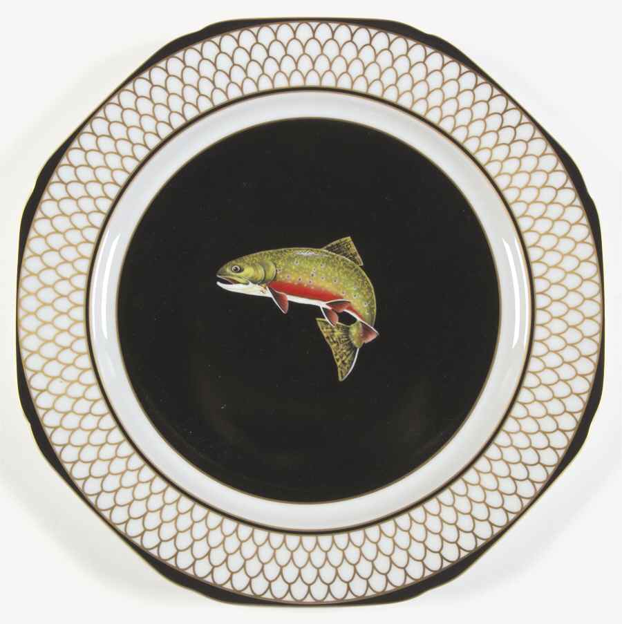 Trout of American Waters Dinner Plate by Lynn Chase-1