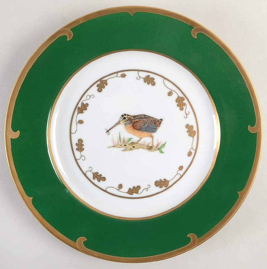 Winter Game Birds Green Service Plate (Charger) by Lynn Chase-1