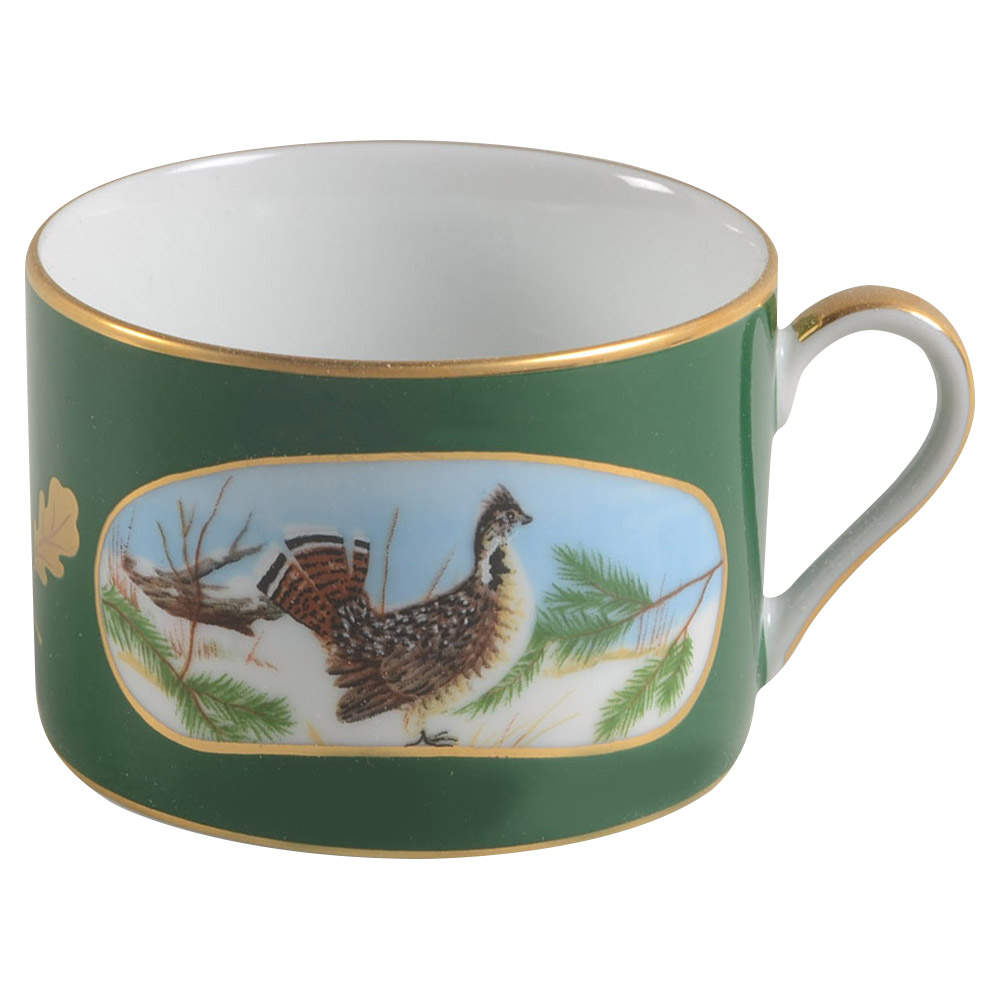 Winter Game Birds Green Flat Cup by Lynn Chase-1