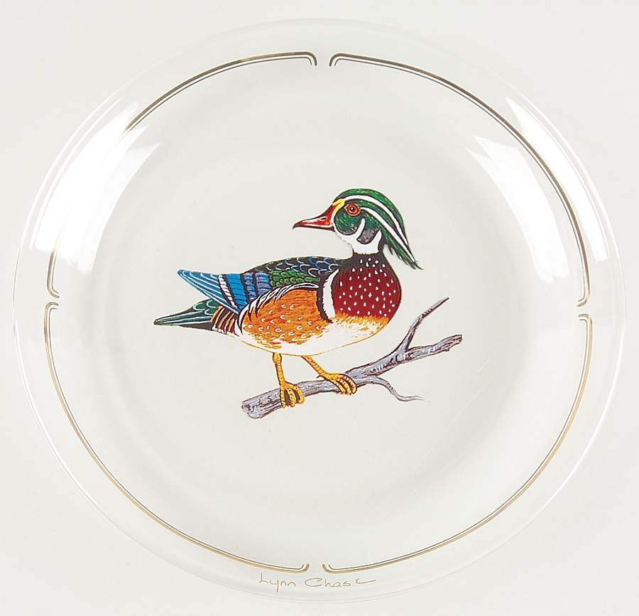 Winter Game Birds Red Glassware Canape Plate by Lynn Chase-1
