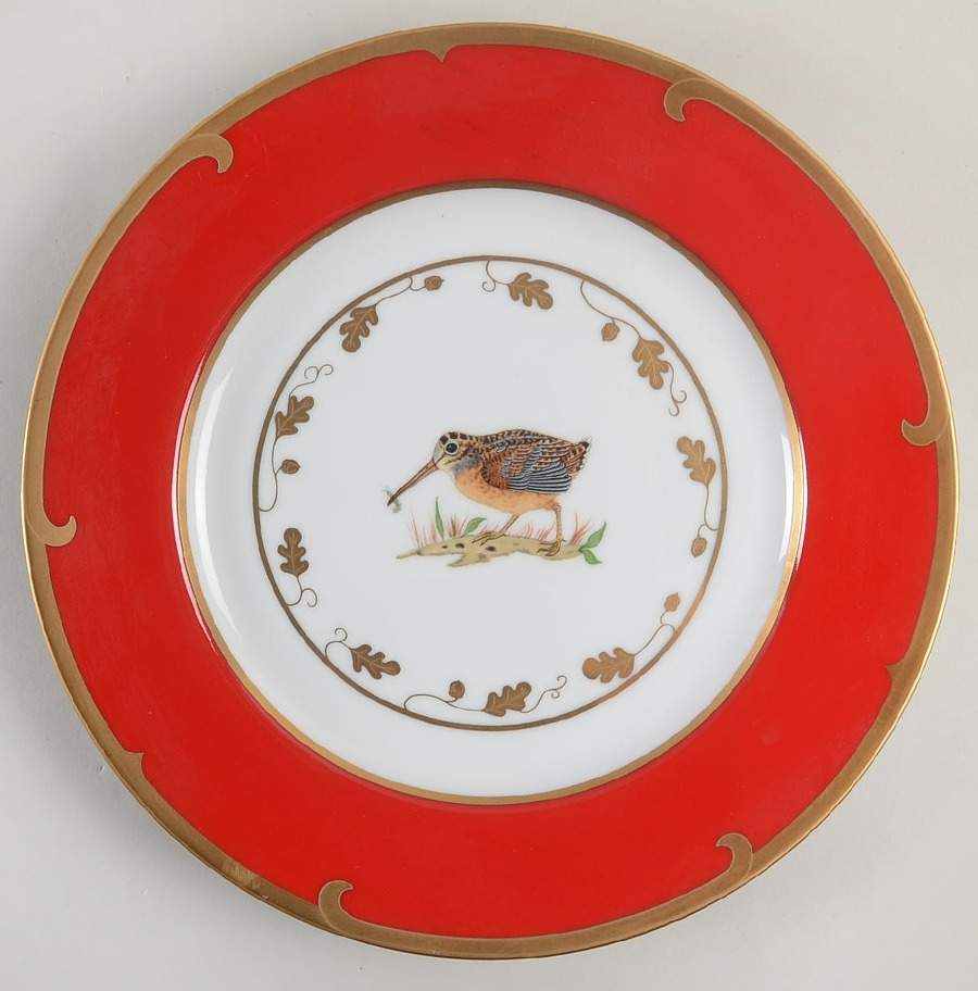 Winter Game Birds Red Accent Service Plate (Charger) by Lynn Chase-1