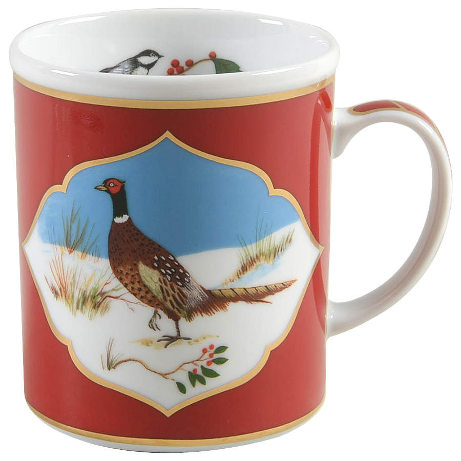 Winter Game Birds Red Mug by Lynn Chase-1
