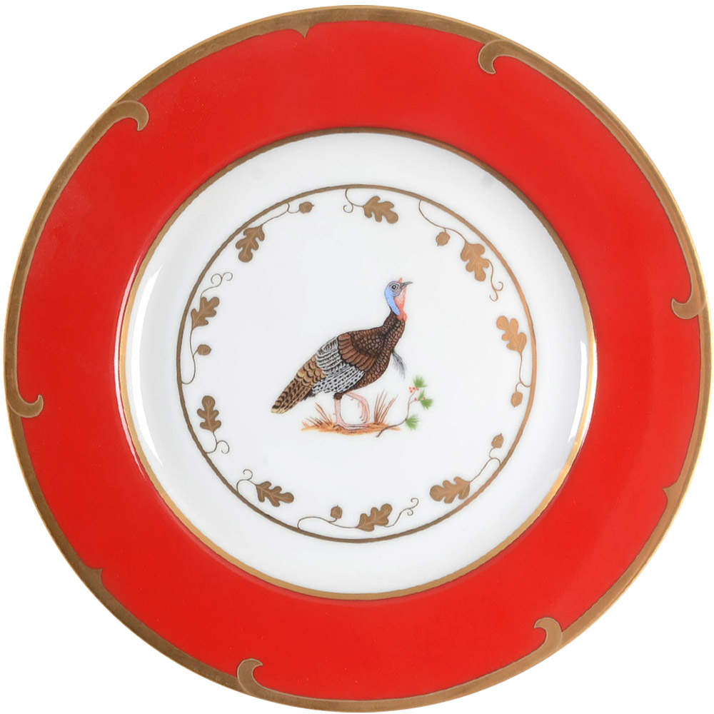 Winter Game Birds Red Accent Service Plate (Charger) by Lynn Chase-1