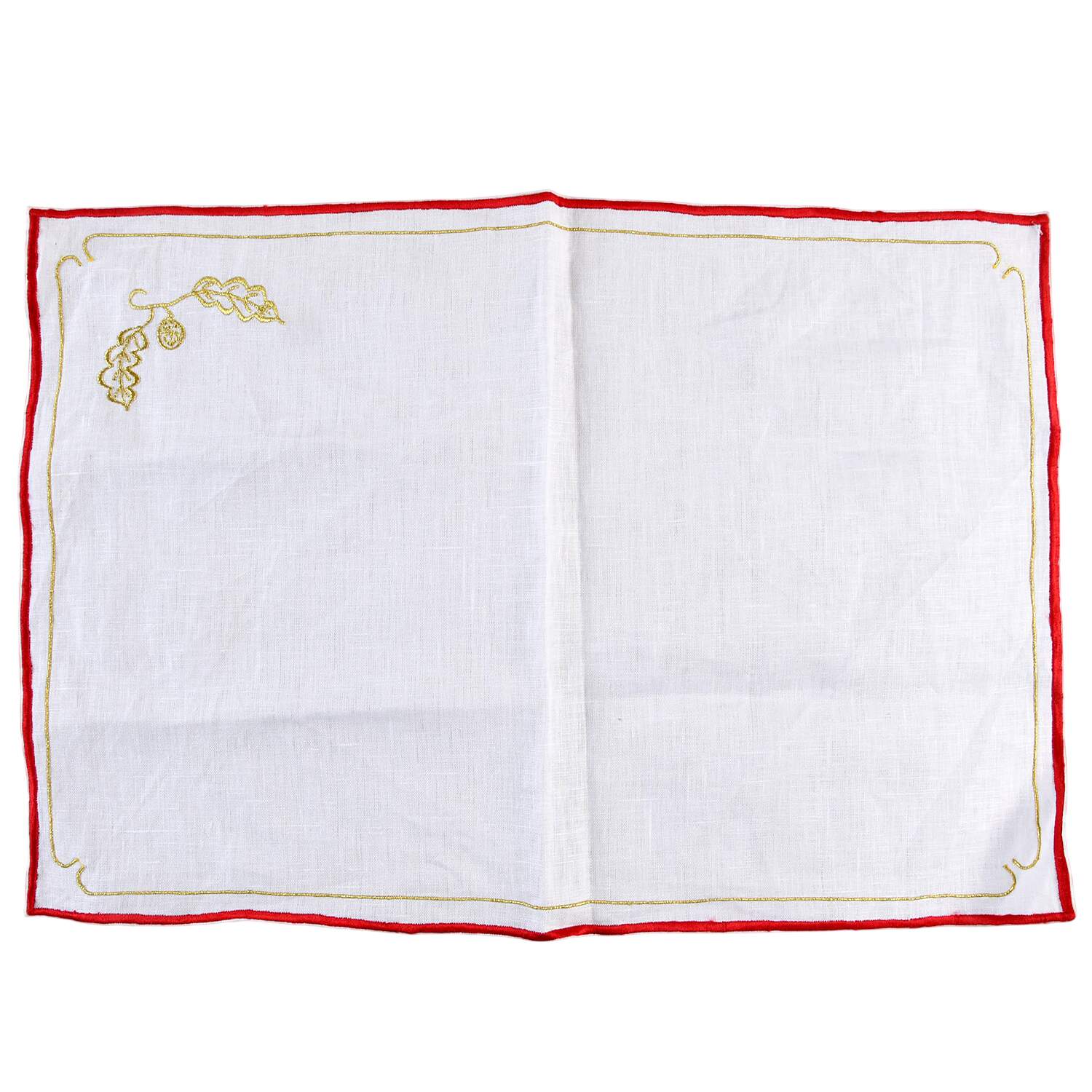 Winter Game Birds Red Linen Placemat by Lynn Chase-1