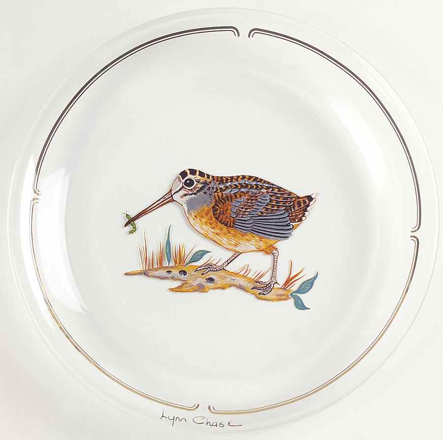 Winter Game Birds Red Glassware Dessert Plate by Lynn Chase-1