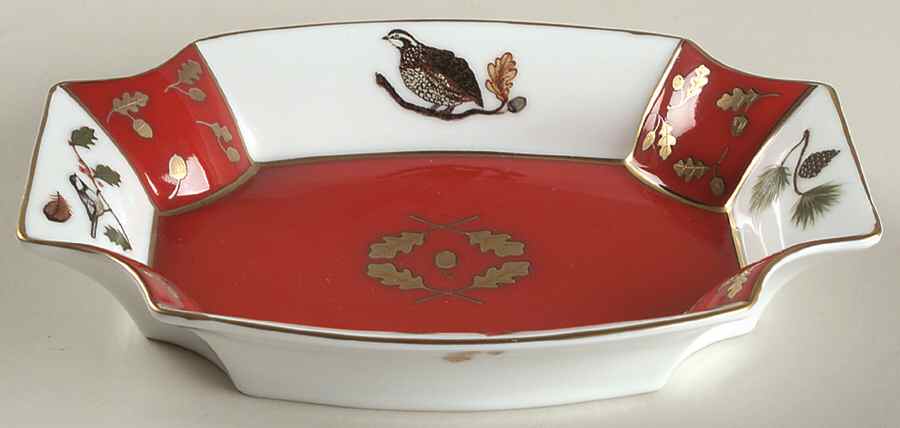 Winter Game Birds Red Octagonal Tray by Lynn Chase-1