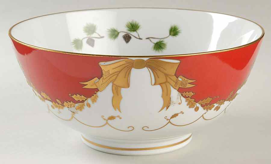 Winter Game Birds Red 10" Large Salad Serving Bowl by Lynn Chase-1