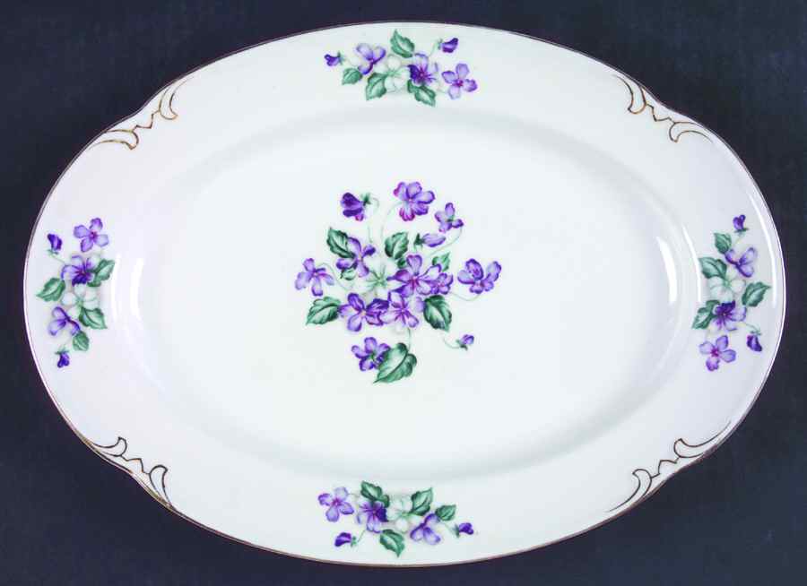 Viola 12" Oval Serving Platter by Crescent (Japan)-1