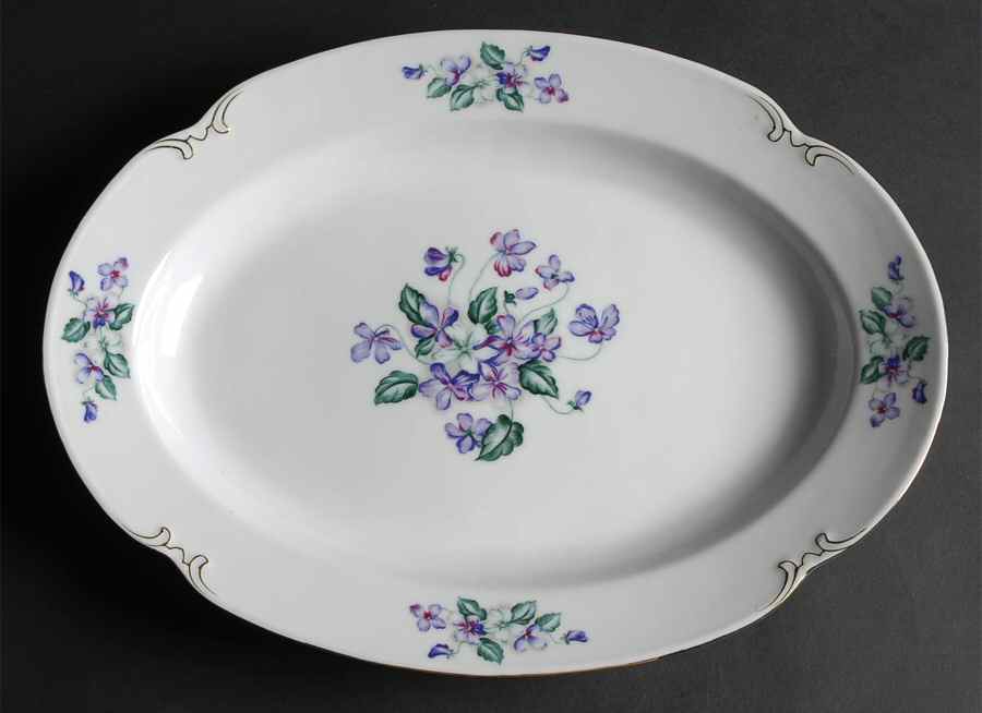 Viola 14" Oval Serving Platter by Crescent (Japan)-1