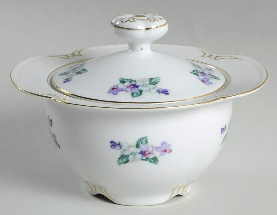 Viola Sugar Bowl & Lid by Crescent (Japan)-1