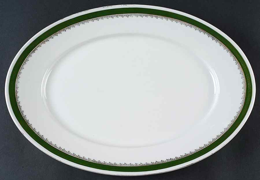 21170 Green (Altwasser) 16" Oval Serving Platter by Carl Tielsch-1