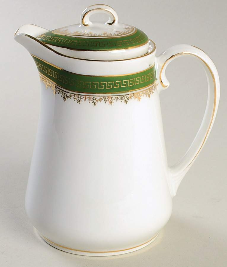 21170 Green (Altwasser) Creamer & Lid by Carl Tielsch-1