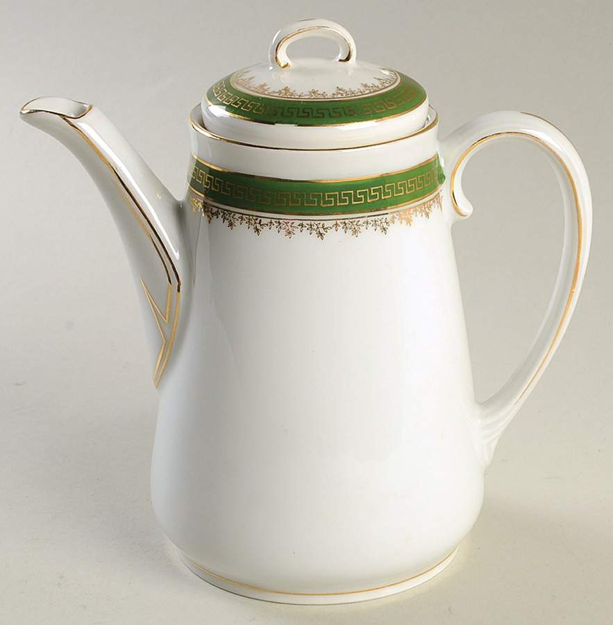 21170 Green (Altwasser) Mini Coffee Pot & Lid by Carl Tielsch-1