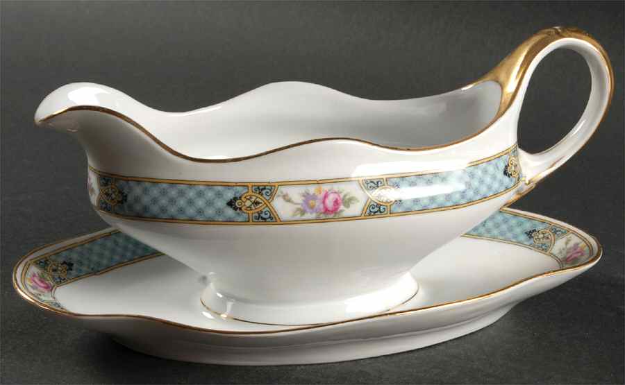 2241 (Altwasser) Gravy Boat with Attached Underplate by Carl Tielsch-1