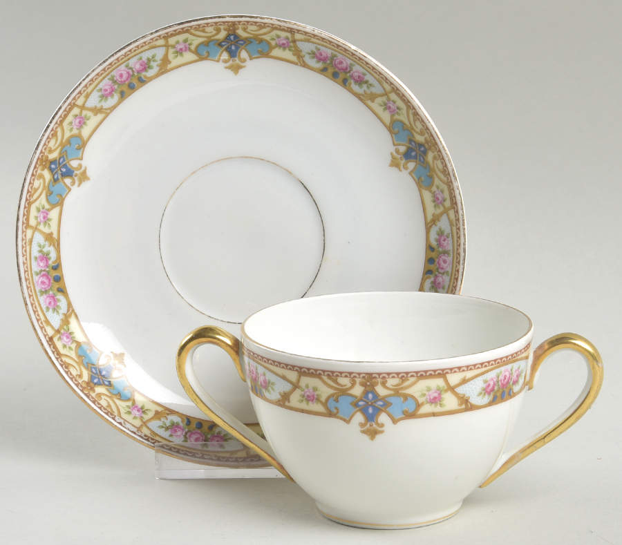 2261 Flat Bouillon Cup & Saucer by Carl Tielsch-1