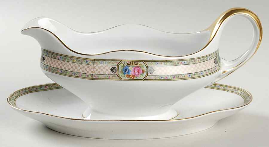2335 Gravy Boat with Attached Underplate by Carl Tielsch-1