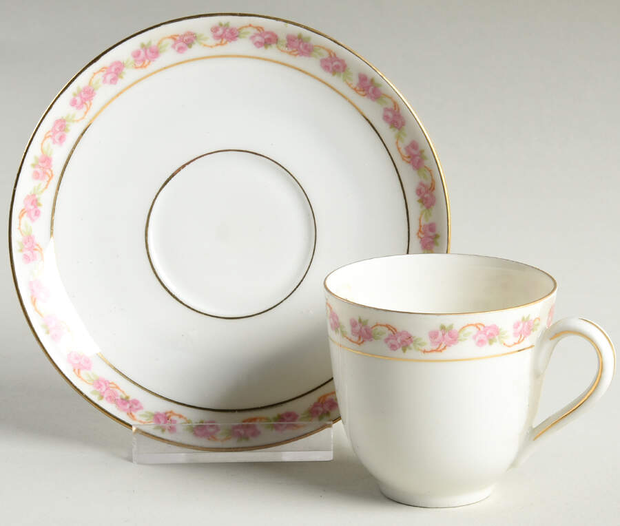 Princess (Altwasser) Flat Demitasse Cup & Saucer Set by Carl Tielsch-1