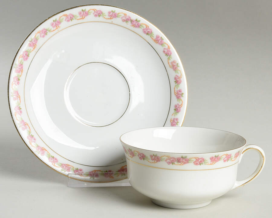 Princess (Altwasser) Flat Cup & Saucer Set by Carl Tielsch-1