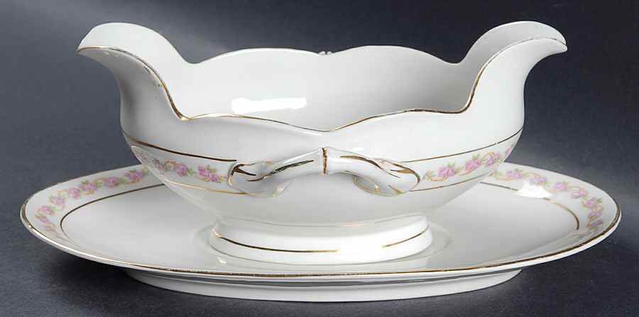Princess (Altwasser) Gravy Boat & Underplate by Carl Tielsch-1