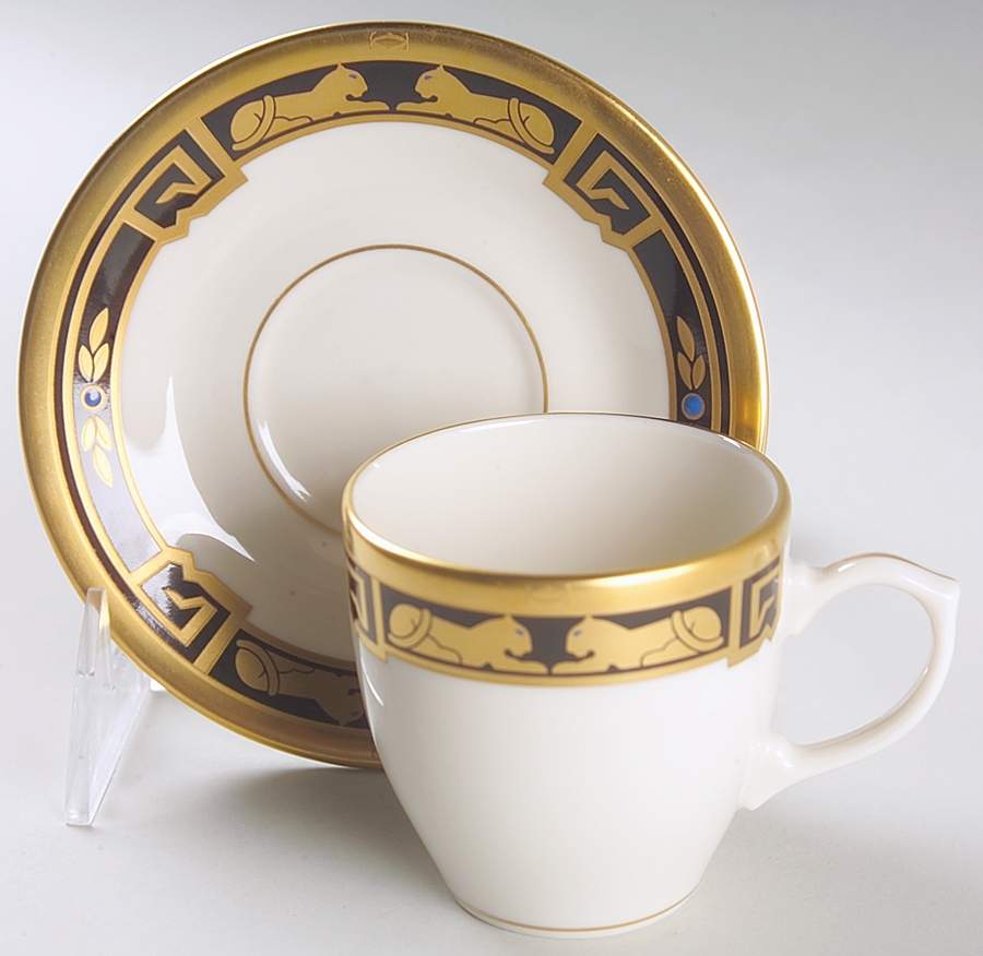La Maison De L'Art Deco Flat Demitasse Cup & Saucer Set by Cartier-1