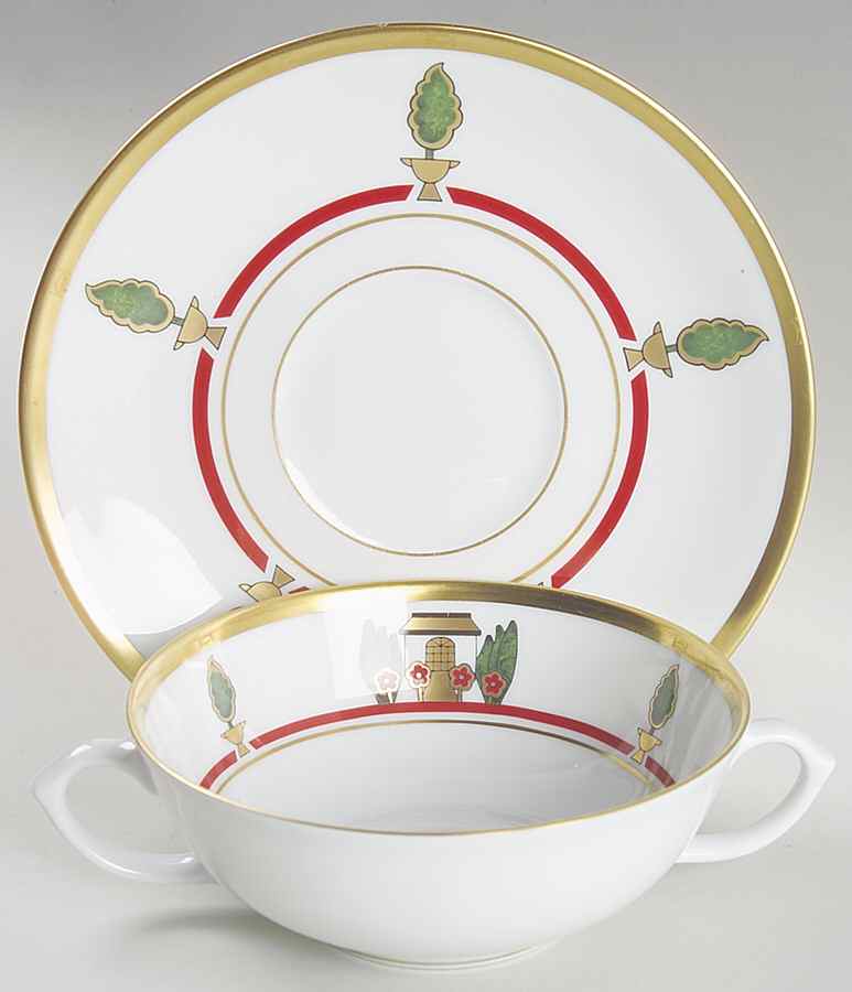 La Maison De Louis Cartier Flat Cream Soup Bowl & Saucer Set by Cartier-1