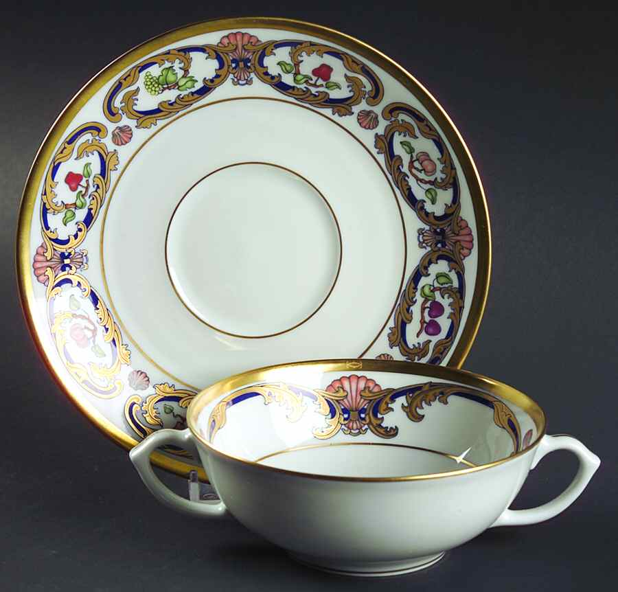La Maison Du Prince Flat Cream Soup Bowl & Saucer Set by Cartier-1