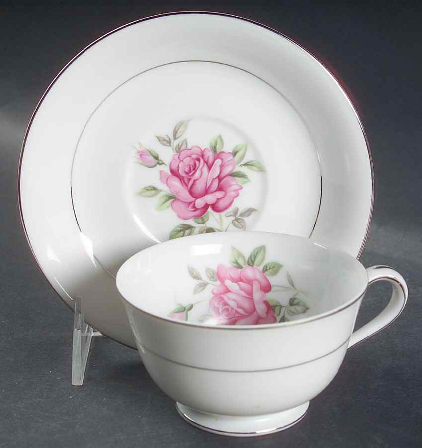 Brittany Rose Footed Cup & Saucer Set by Correct Table Serv-1