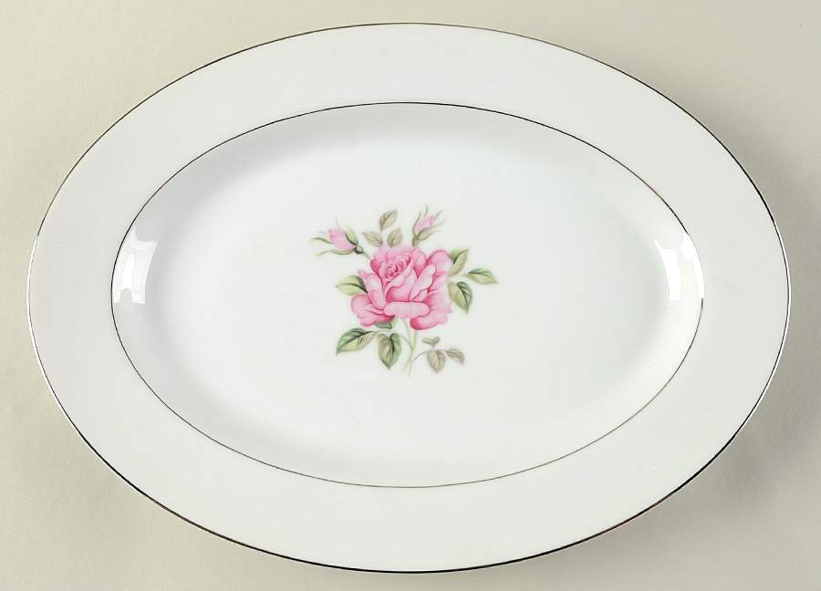 Brittany Rose 12" Oval Serving Platter by Correct Table Serv-1
