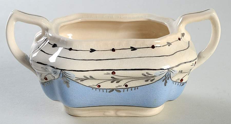 Ruskin (Blue) Sugar Bowl No Lid by Cumbow-1