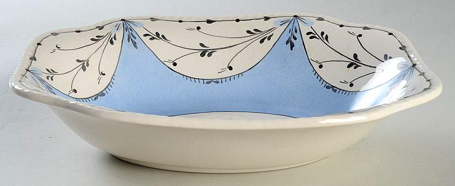 Ruskin (Blue) 9" Oval Vegetable Bowl by Cumbow-1