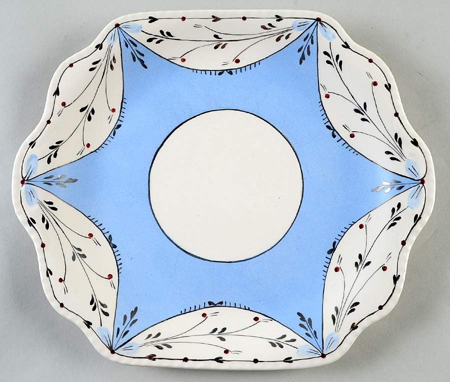 Ruskin (Blue) Handled Cake Plate by Cumbow-1