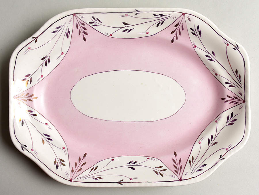 Ruskin (Pink) 11" Oval Serving Platter by Cumbow-1