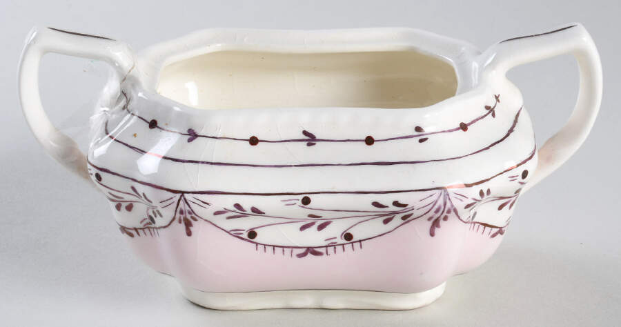 Ruskin (Pink) Sugar Bowl No Lid by Cumbow-1