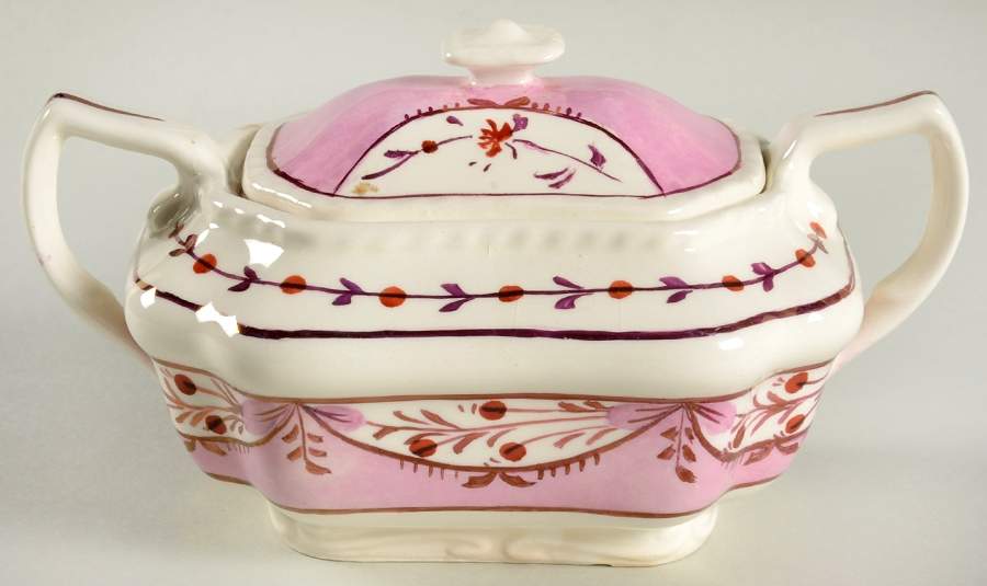 Ruskin (Pink) Sugar Bowl & Lid by Cumbow-1