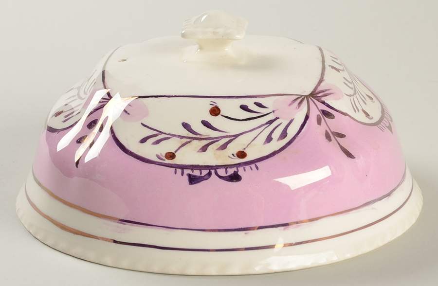 Ruskin (Pink) Lid for Round Butter by Cumbow-1