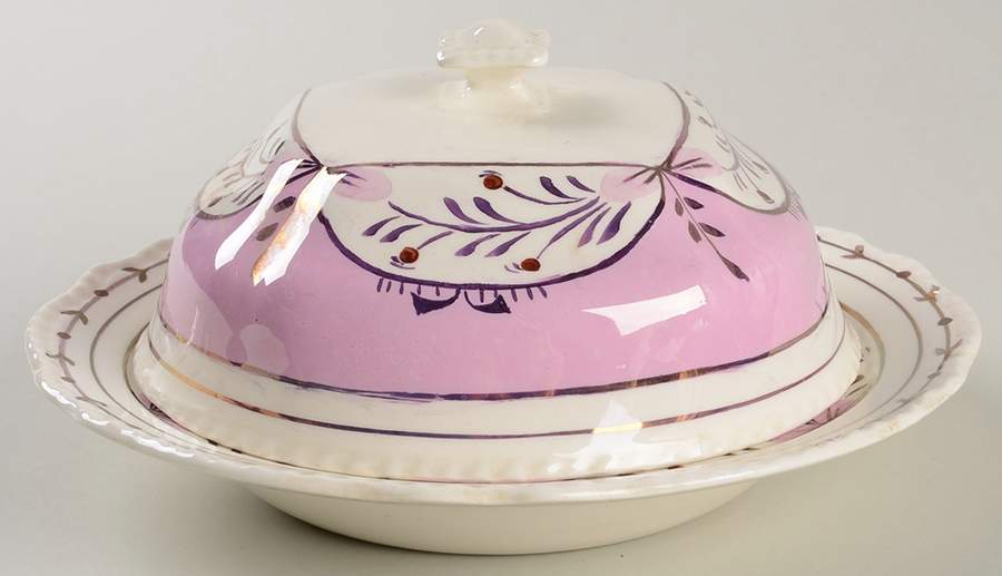 Ruskin (Pink) Round Covered Butter by Cumbow-1