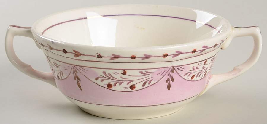 Ruskin (Pink) Flat Cream Soup Bowl by Cumbow-1