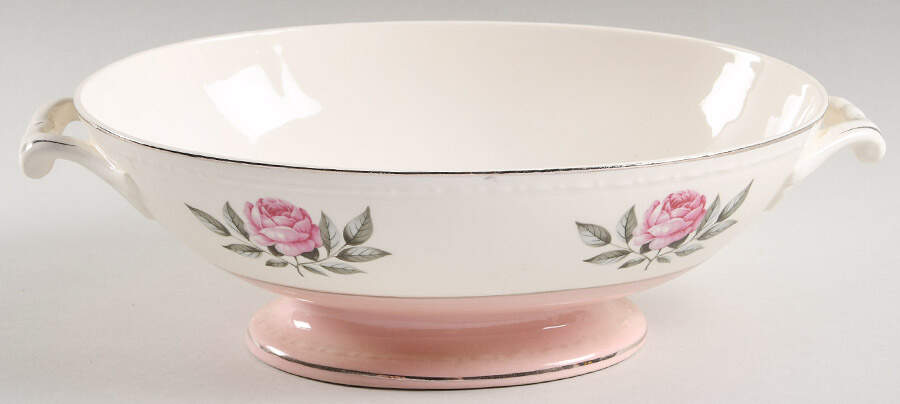 Norway Rose Oval Vegetable No Lid by Cunningham & Pickett-1