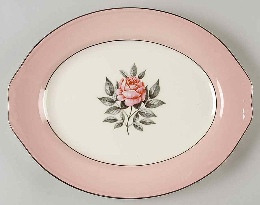 Norway Rose 11" Oval Serving Platter by Cunningham & Pickett-1