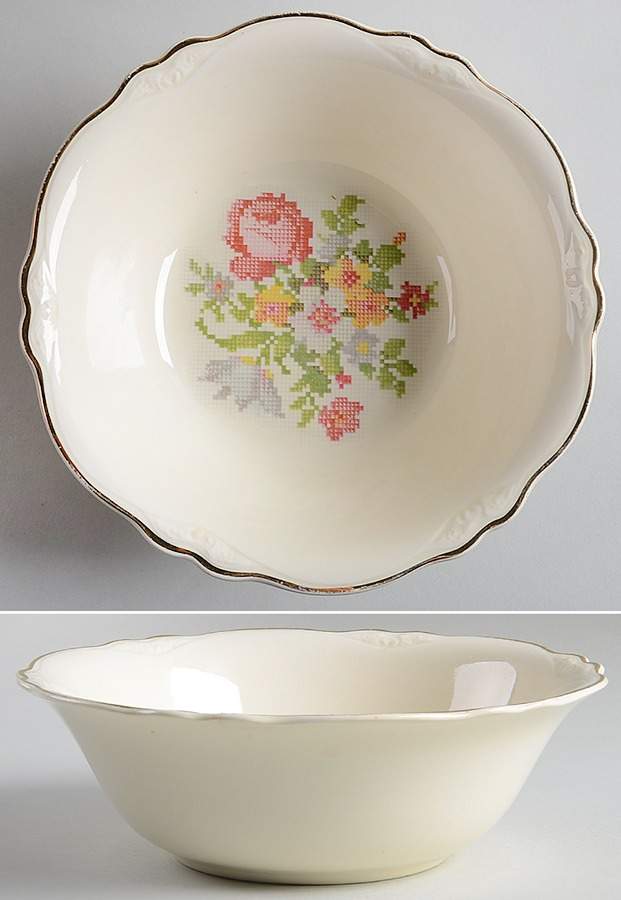 Petipoint 8" Round Vegetable Bowl by Cunningham & Pickett-1