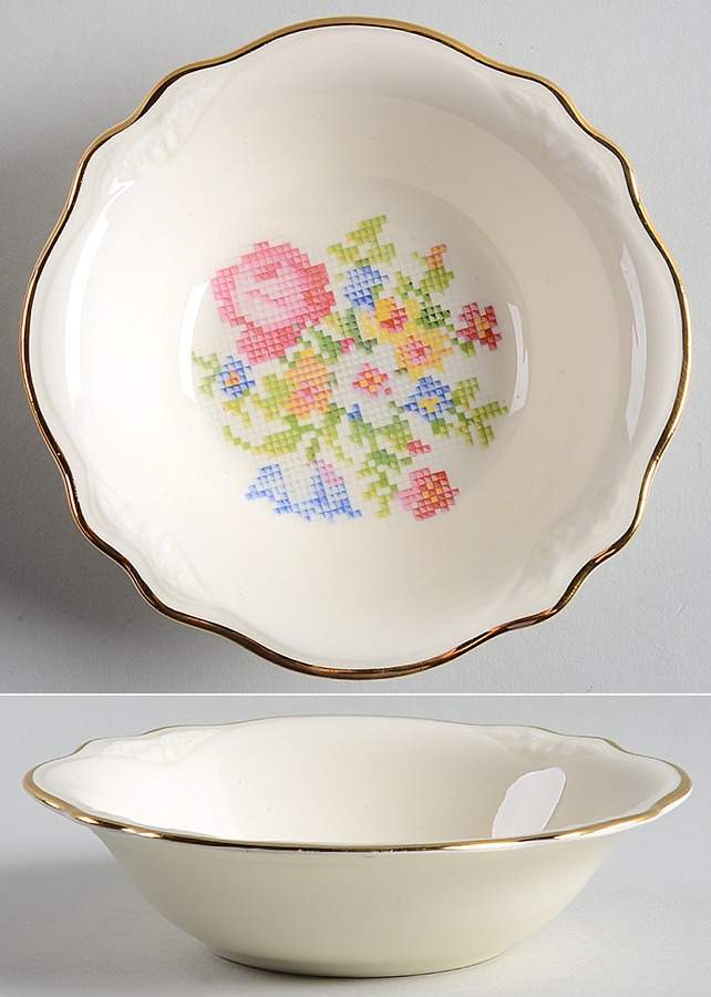 Petipoint Fruit/Dessert (Sauce) Bowl by Cunningham & Pickett-1