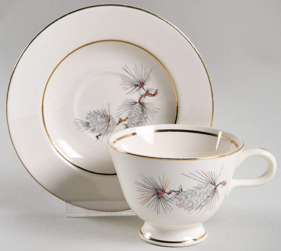 Princess Footed Cup & Saucer Set by Cunningham & Pickett-1