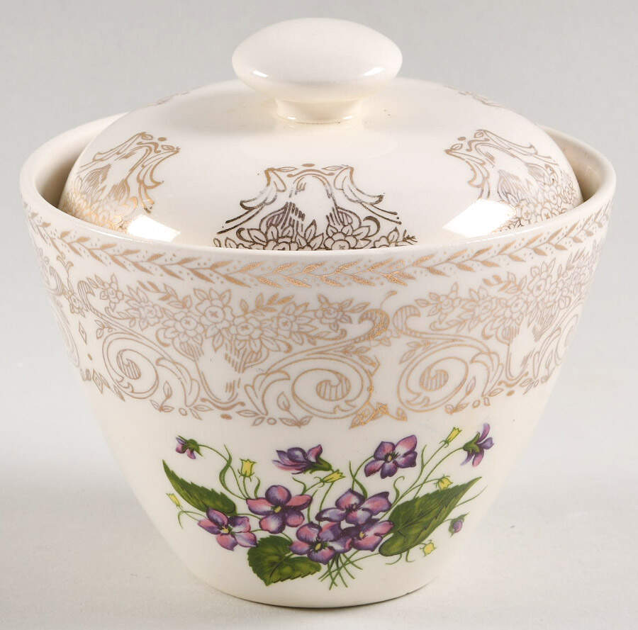 Springviolet Sugar Bowl & Lid by Cunningham & Pickett-1
