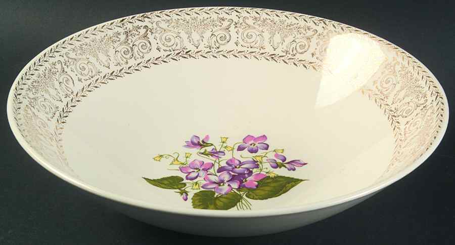 Springviolet 10" Round Vegetable Bowl by Cunningham & Pickett-1
