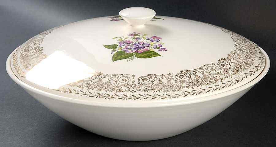 Springviolet Round Covered Vegetable by Cunningham & Pickett-1