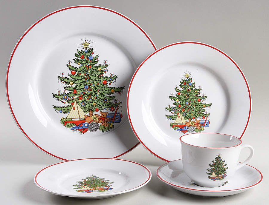 American Christmas Tree (White) 5 Piece Place Setting by Cuthbertson-1