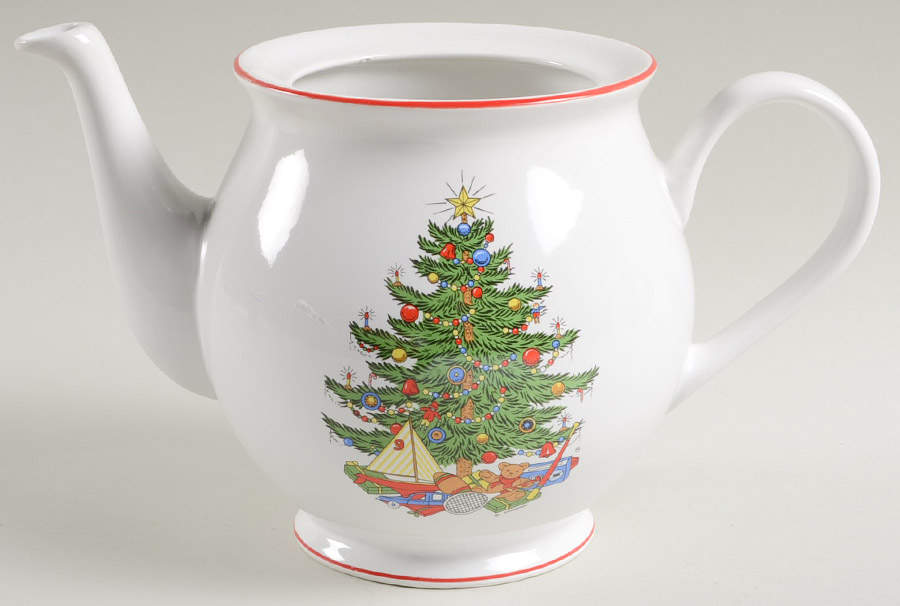 American Christmas Tree (White) Teapot No Lid by Cuthbertson-1