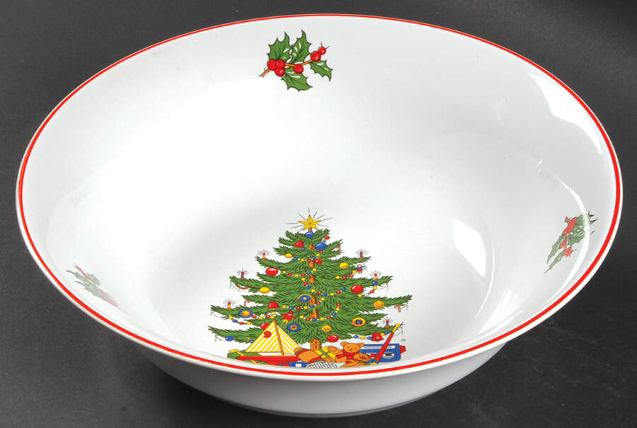 American Christmas Tree (White) 9" Round Vegetable Bowl by Cuthbertson-1