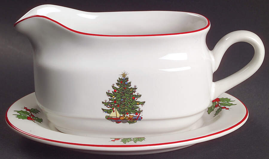 American Christmas Tree (White) Gravy Boat & Underplate by Cuthbertson-1